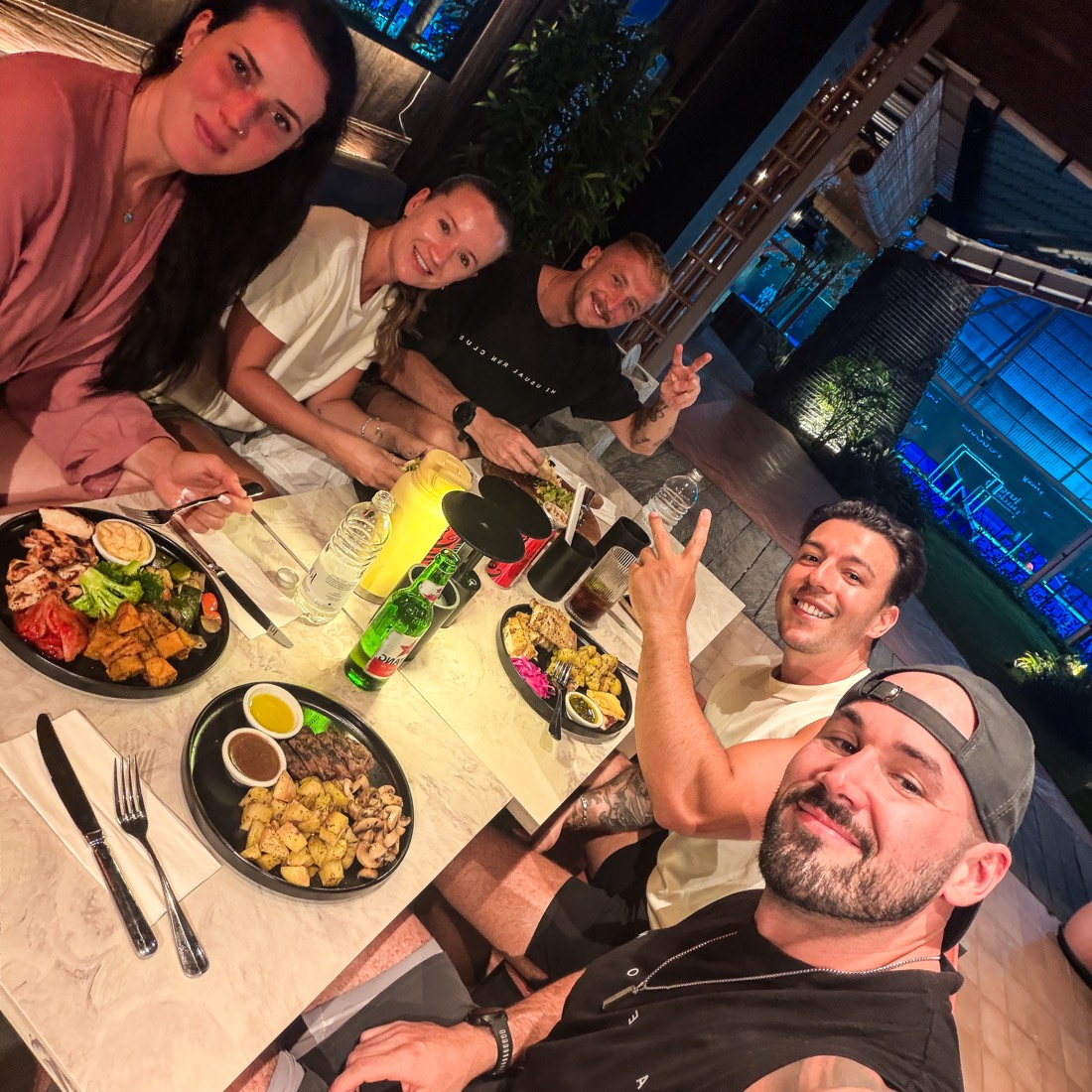 Dinner out with friends